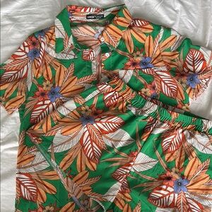 Shein tropical two piece set